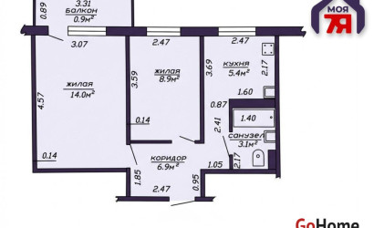 Купить 2-комнатную квартиру, Солигорск, Козлова ул., 7. Фото 18