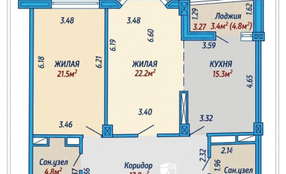 Купить 2-комнатную квартиру, Минск, Леонида Беды, 2Б (Советский район). Фото 6