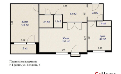 Купить 2-комнатную квартиру, Гродно, Болдина ул., 4. Фото 18
