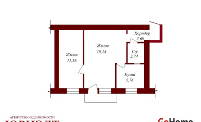 Купить 2-комнатную квартиру, Пинск, Иркутско-Пинской Дивизии, 65. Фото 9