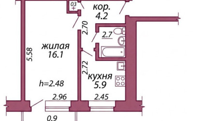 Купить 1-комнатную квартиру, Гродно, Социалистическая, 56. Фото 10