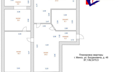 Купить 3-комнатную квартиру, Минск, Богдановича ул., 46(Советский район). Фото 10