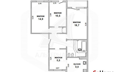 Купить 4-комнатную квартиру, Кобрин, , . Фото 8