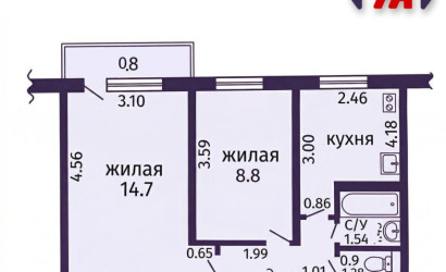 Купить 2-комнатную квартиру, Солигорск, Набережная, 12. Фото 19