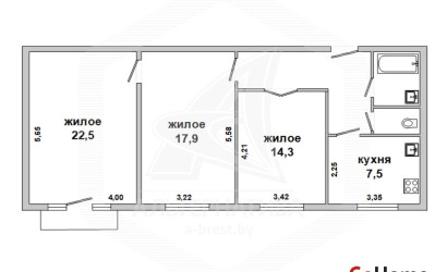 Купить 3-комнатную квартиру, Брест, Центр, ул. Комсомольская. Фото 1