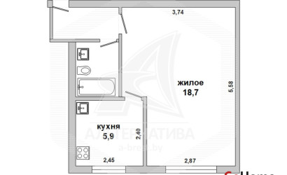 Купить 1-комнатную квартиру, Брест, Центр, пр-т Машерова. Фото 6