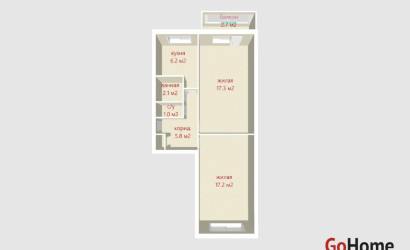 Купить 2-комнатную квартиру, Минск, Пушкина просп., 19 (Фрунзенский район). Фото 18