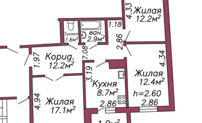 Купить 3-комнатную квартиру, Гродно, Кабяка, 10/1. Фото 3