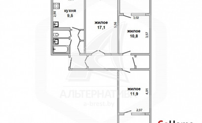 Купить 3-комнатную квартиру, Брест, Восток, пр-т Партизанский. Фото 20