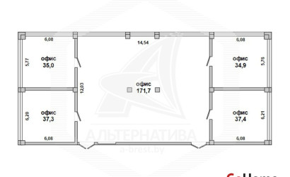 Аренда офиса, Брест, Центр,  от 34.9 до 171.7 кв.м.. Фото 1