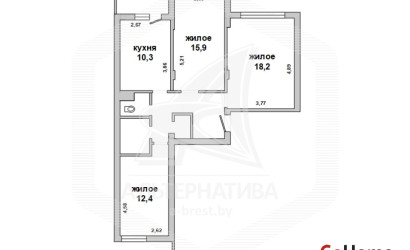 Купить 3-комнатную квартиру, Брест, Восток, ул. Московская. Фото 25