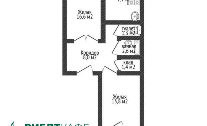 Купить 2-комнатную квартиру, Лида, Рыбиновского ул., 34. Фото 10