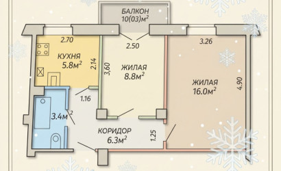 Купить 2-комнатную квартиру, Минск, Нахимова, 5 (Ленинский район). Фото 1