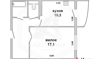 Купить 1-комнатную квартиру, Брест, Южный, ул. Рокоссовского