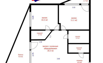 Купить 3-комнатную квартиру, Минск, Жореса Алфёрова ул., 5 (Октябрьский район). Фото 1
