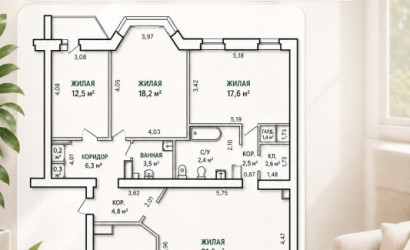 Купить 4-комнатную квартиру, Минск, Городецкая, 44 (Первомайский район). Фото 22