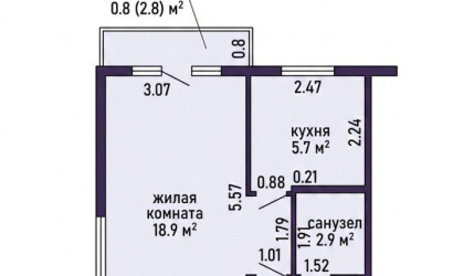 Купить 1-комнатную квартиру, Солигорск, Ленина ул., 23. Фото 14
