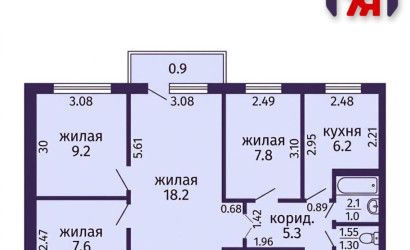 Купить 4-комнатную квартиру, Солигорск, Ленина ул., 14. Фото 14