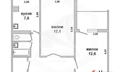 Купить 2-комнатную квартиру, Брест, Ковалево, ул. Суворова. Фото 1