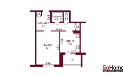 Купить 1-комнатную квартиру, Гродно, Кабяка, 12/2. Фото 11