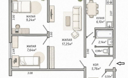 Купить 3-комнатную квартиру, Минск, Пушкина, 19 (Фрунзенский район). Фото 1