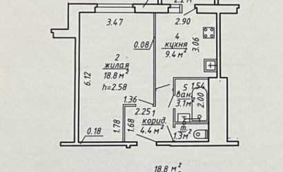 Купить 1-комнатную квартиру, Витебск, Актеров Еременко ул., 11/1. Фото 7