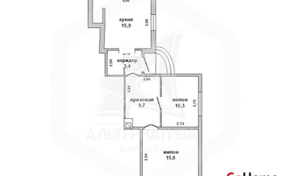 Купить 2-комнатную квартиру, Брест, Граевка, ул. Карасева. Фото 12