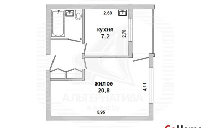 Купить 1-комнатную квартиру, Брест, Центр, ул. Орджоникидзе. Фото 12