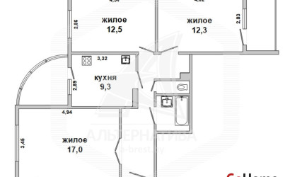 Купить 3-комнатную квартиру, Брест, Ковалево, ул. Суворова