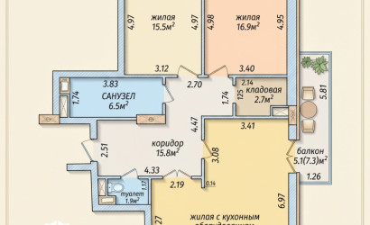 Купить 3-комнатную квартиру, Минск, Беломорская, 21 (Советский район). Фото 20