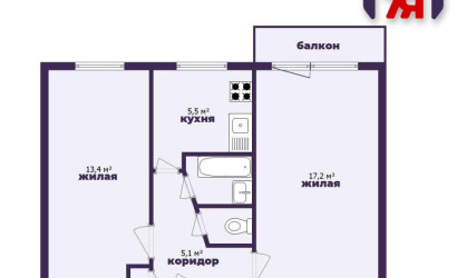 Купить 2-комнатную квартиру, Молодечно, Хмельницкого ул., 6/В. Фото 18