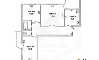 Купить 3-комнатную квартиру, Брест, Дубровка, ул. Сосновая. Фото 15