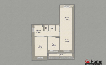 Купить 3-комнатную квартиру, Минск, ул. Радужная, д. 9 (Центральный район). Фото 1