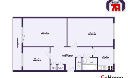 Купить 3-комнатную квартиру, Минск, Кольцова ул., 18/2 (Советский район). Фото 2