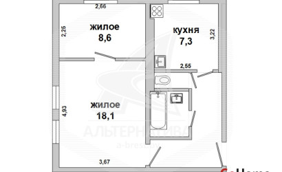 Купить 2-комнатную квартиру, Кобрин, , . Фото 24