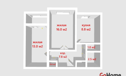 Купить 2-комнатную квартиру, Минск, Одинцова ул., 6 (Фрунзенский район). Фото 27