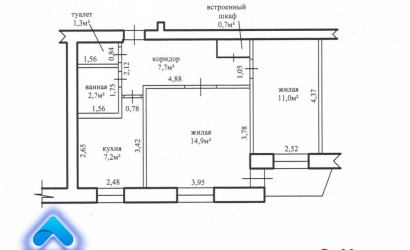 Купить 2-комнатную квартиру, Речица, Молодёжная ул., д.26. Фото 9