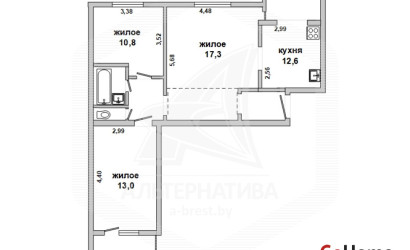 Купить 3-комнатную квартиру, Брест, Восток, ул. Московская. Фото 11