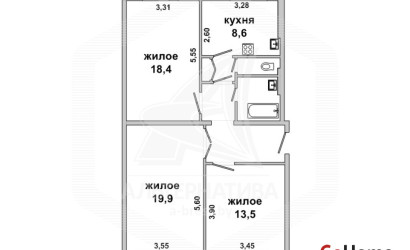 Купить 3-комнатную квартиру, Береза, , . Фото 1