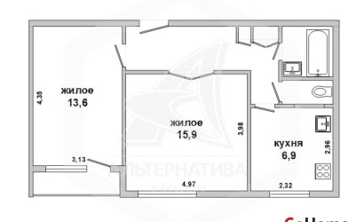 Купить 2-комнатную квартиру, Брест, Центр, наб. Франциска Скорины. Фото 1