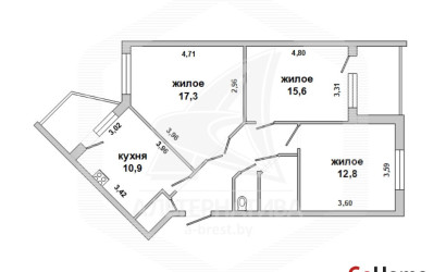 Купить 3-комнатную квартиру, Брест, Брестских дивизий, пер. Брестских дивизий. Фото 16