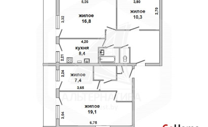Купить 4-комнатную квартиру, Остромичи, , . Фото 1
