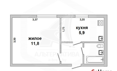 Купить 1-комнатную квартиру, Брест, Граевка, ул. Красногвардейская. Фото 9