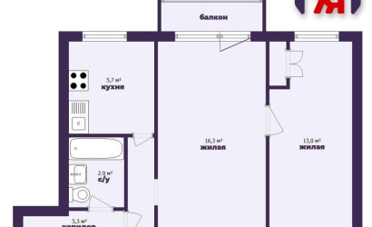 Купить 2-комнатную квартиру, Слуцк, Ленина ул., 195. Фото 22