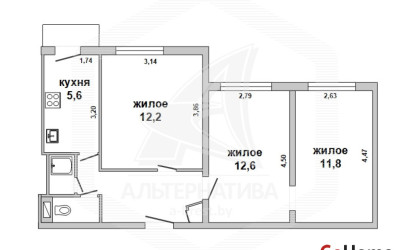 Купить 3-комнатную квартиру, Жабинка, , . Фото 1