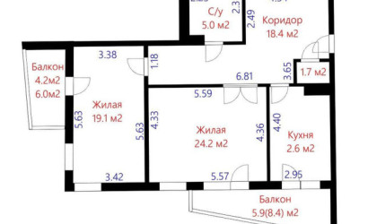 Купить 2-комнатную квартиру, Минск, Гвардейская ул., 14 (Центральный район). Фото 22