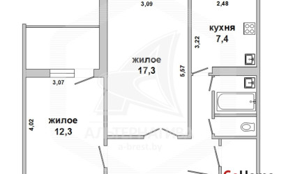 Купить 2-комнатную квартиру, Брест, Дубровка, ул. Дубровская. Фото 18