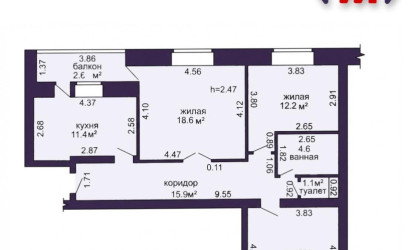 Купить 3-комнатную квартиру, Молодечно, Великий Гостинец ул., 48/А. Фото 19