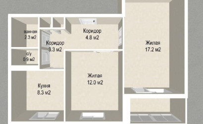  50.9 м2, Минск(Асаналиева ул., 8)