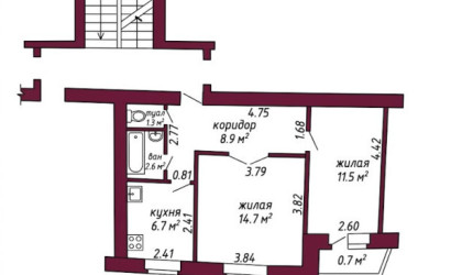 Купить 2-комнатную квартиру, Гродно, Кленовая, 21Б. Фото 12